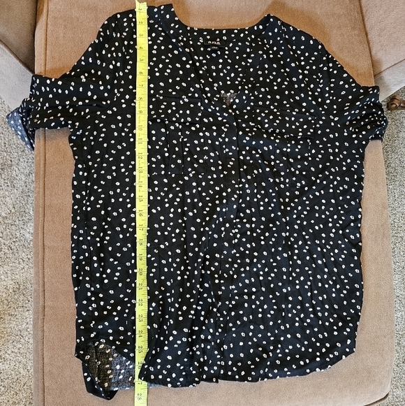 Ana Button Down 3/4 Sleeve Floral Print Blouse Size M - Picture 10 of 11